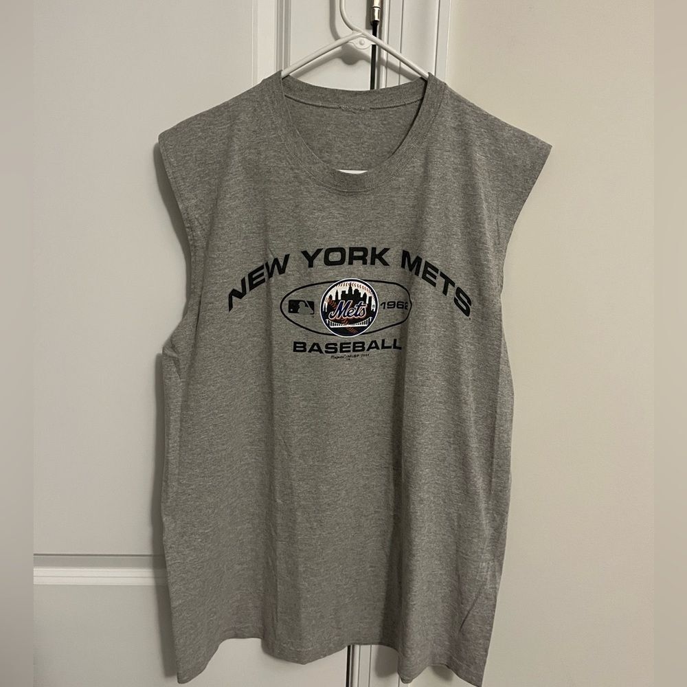 New York Mets baseball ⚾️ team no sleeve Beach T Tank Tee shirt L Sleeveless 💪